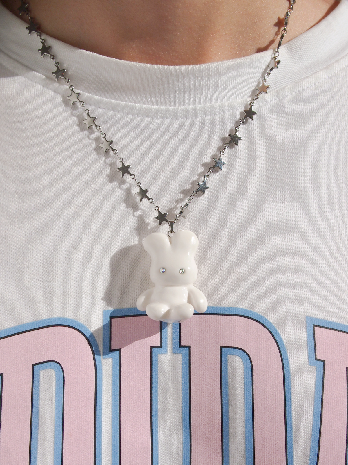STUFFED BUNNY CHAIN NECKLACE