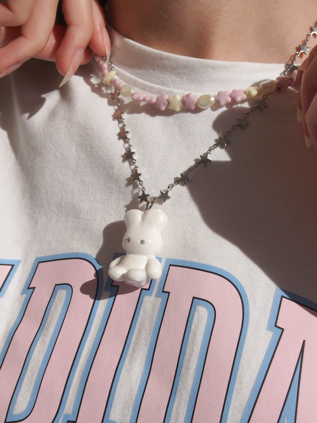 STUFFED BUNNY CHAIN NECKLACE